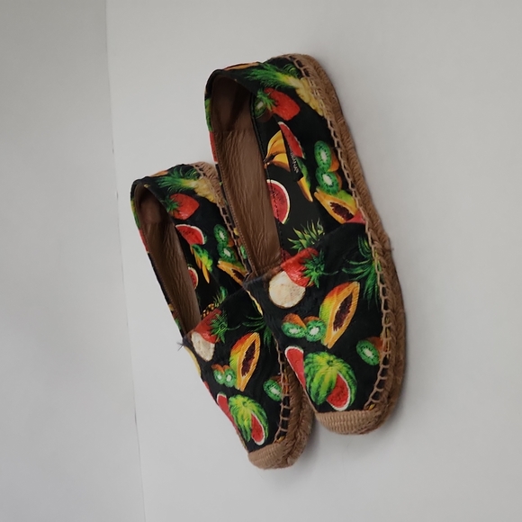 DOLCE & GABBANA | Fruit canvas espadrilles flats black sz 36 - Picture 10 of 10